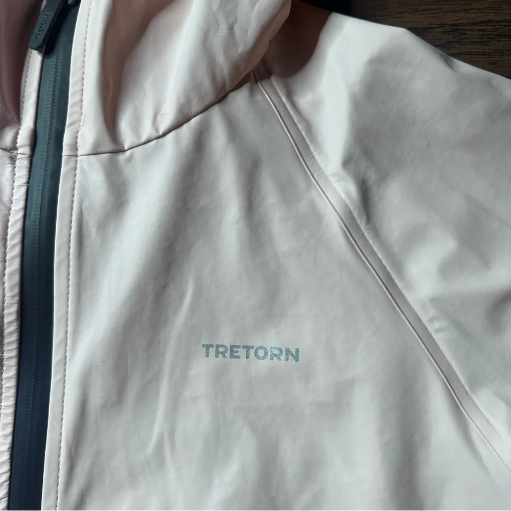 Tretorn Mist Pink Full Zip Hoodie Rain Jacket Size S